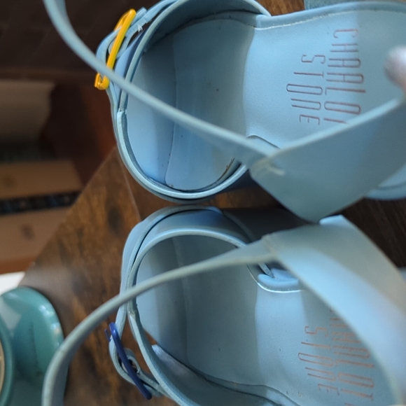 EUC Charlotte Stone Raf Baby Blue platforms sz 7 RARE - Picture 5 of 7